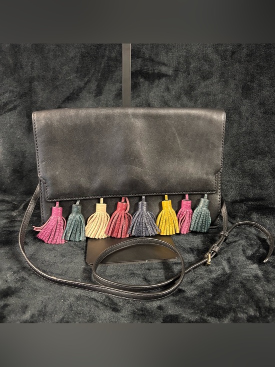 Rebecca Minkoff Handbags - Rebecca Minkoff Sofia Leather Tassel Convertible Clutch Crossbody Black